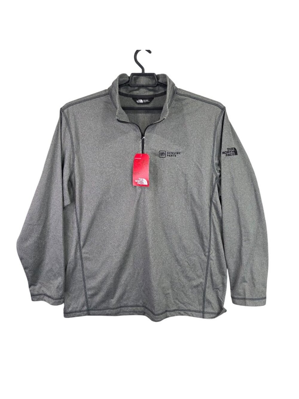 Mens The North Face Heather Gray Tech 1/4 Zip Fleece Pullover Long Sleeve XXL